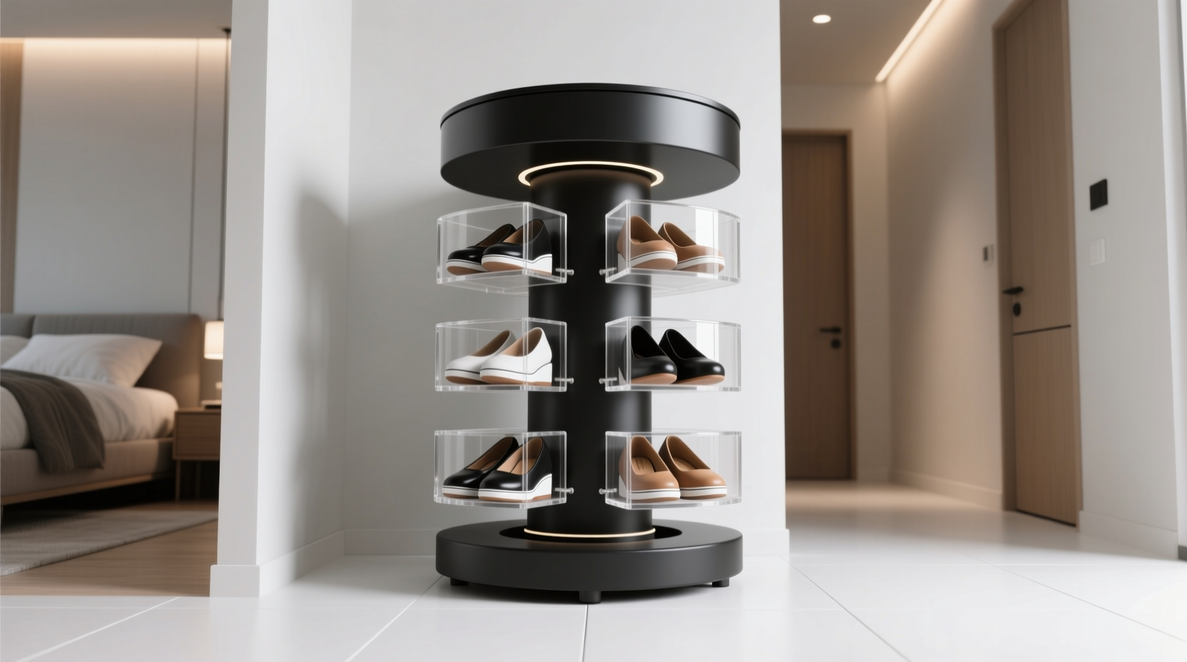 rotating shoe carousel under inches