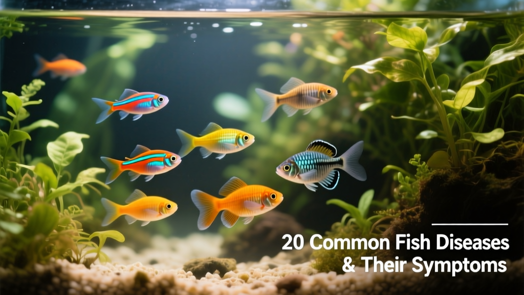 Close-up of a healthy community aquarium with vibrant fish swimming near live plants and clean substrate