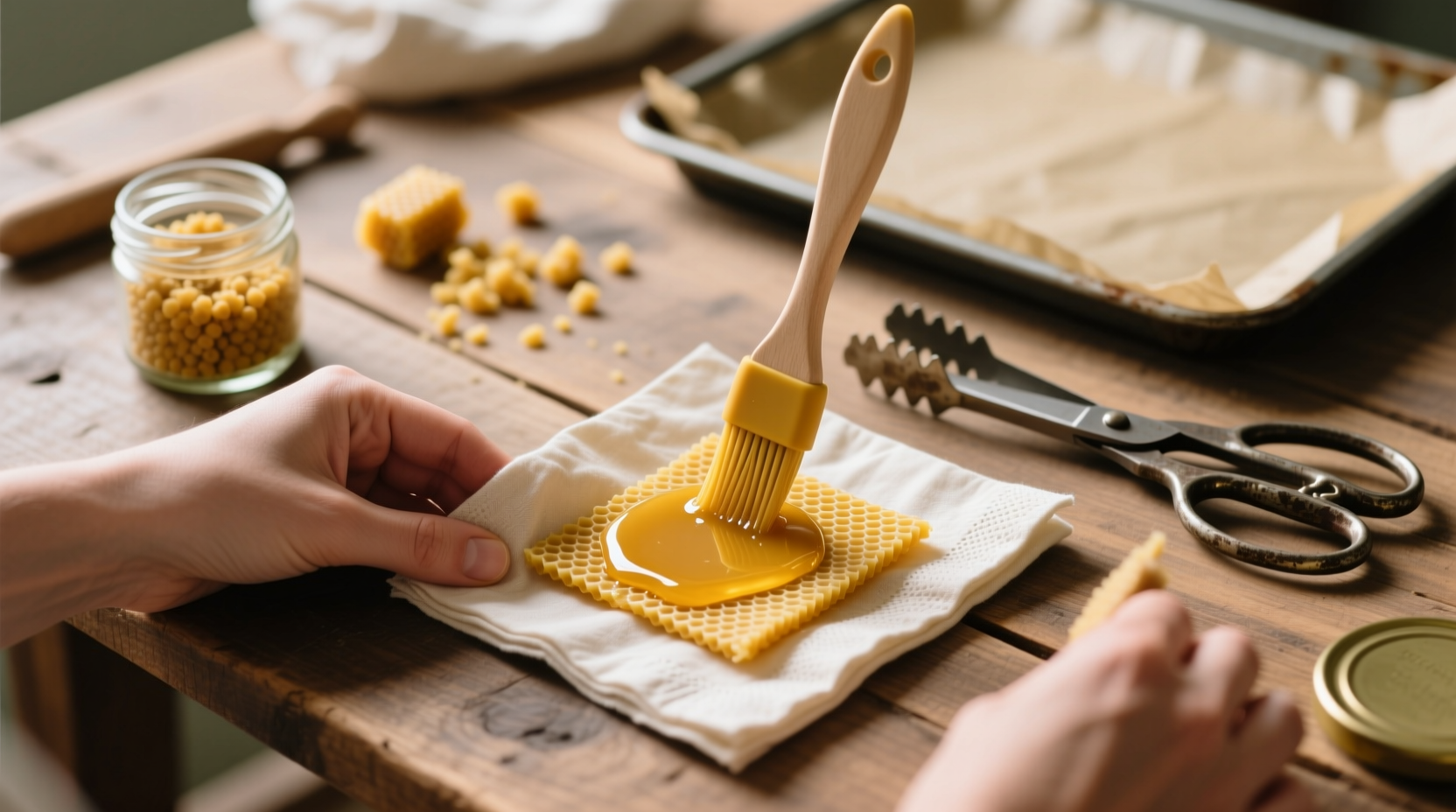 how to make beeswax wraps from old napkins