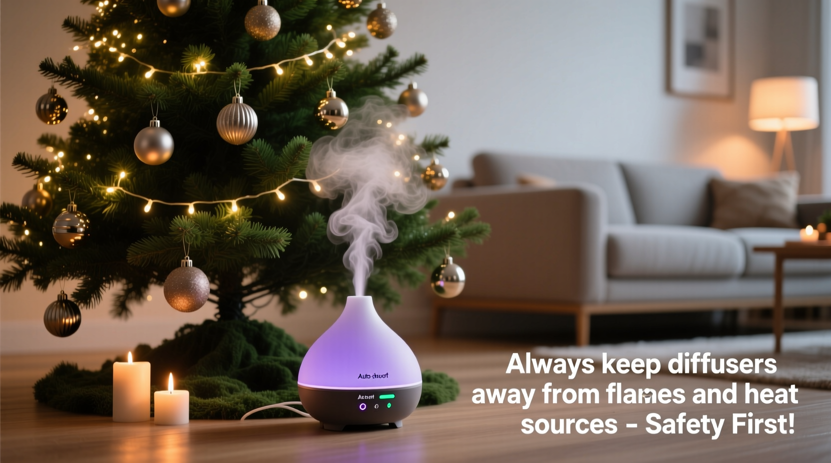 how to use essential oil diffusers near christmas trees safely