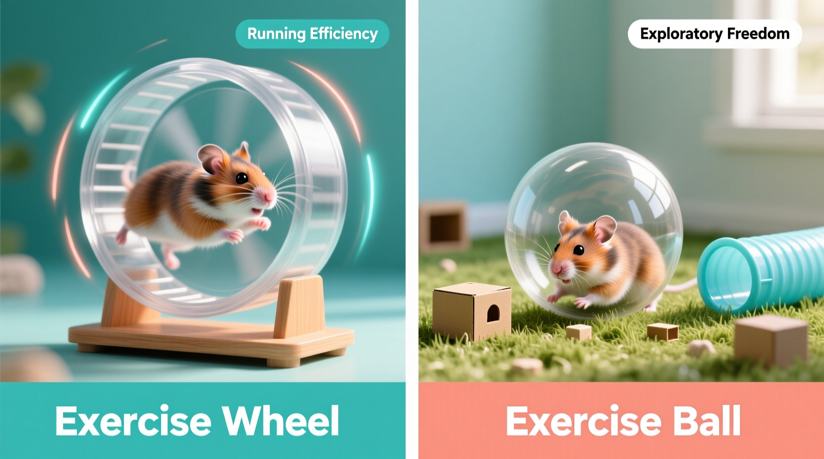 hamster wheel vs exercise ball which keeps your pet more active and happy