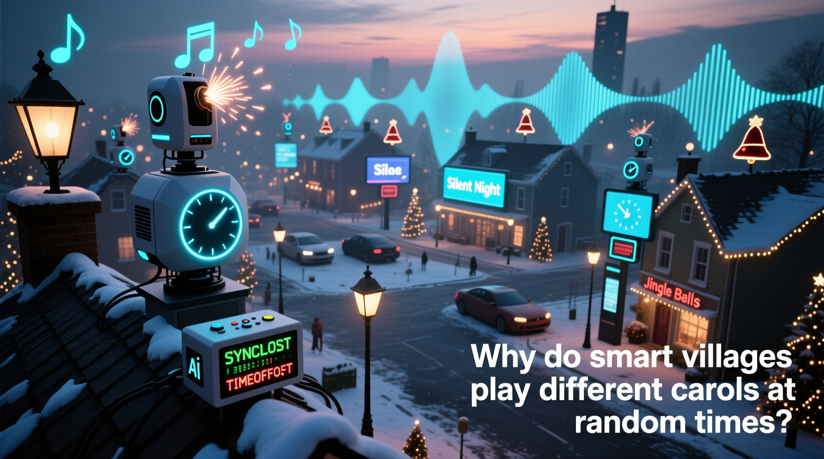 why do smart villages play different carols at random times syncing issues