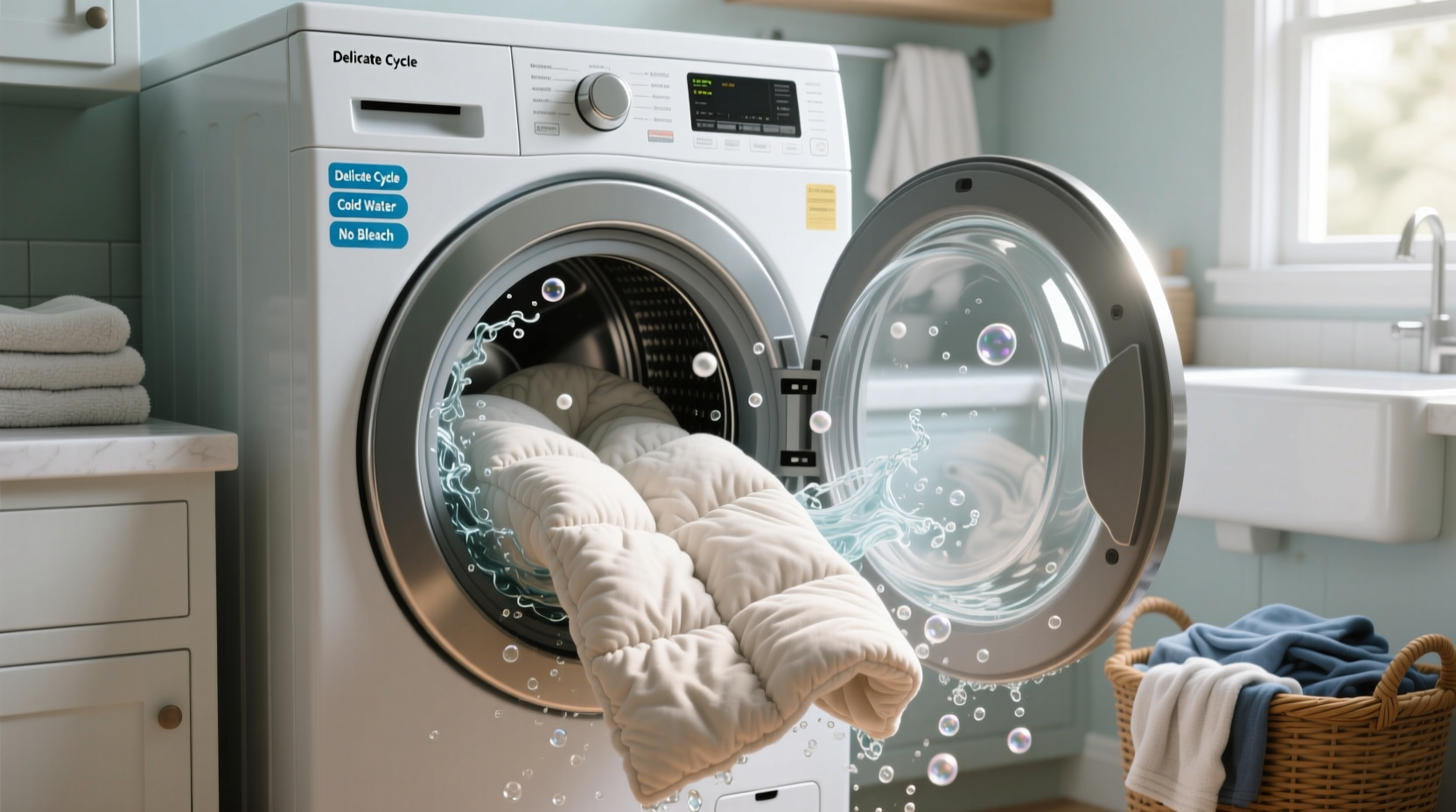 how to wash comforter in washing machine