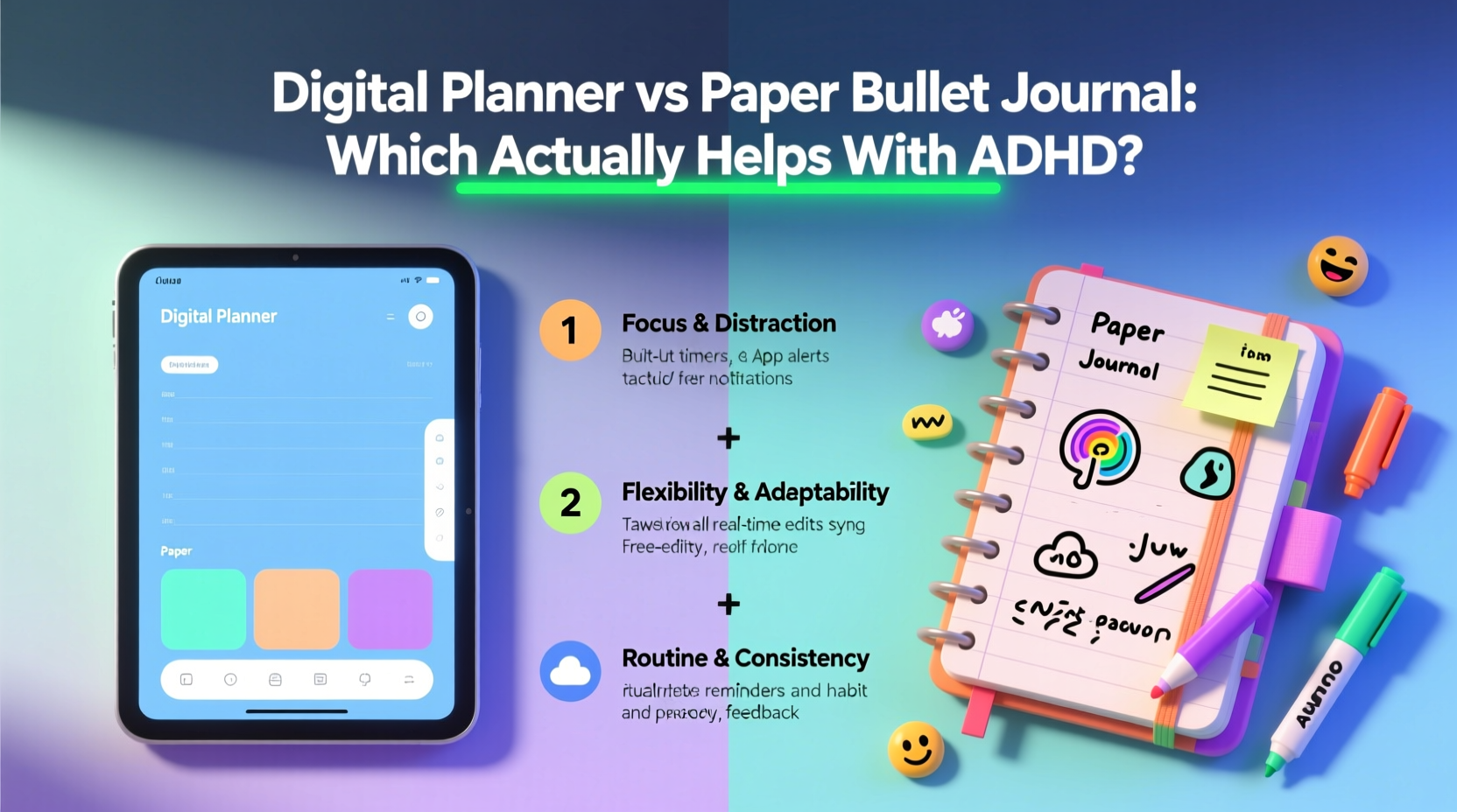 digital planner vs paper bullet journal which one actually helps with adhd