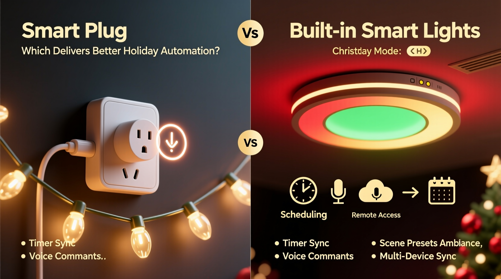 smart plug vs built in smart lights which offers better holiday automation