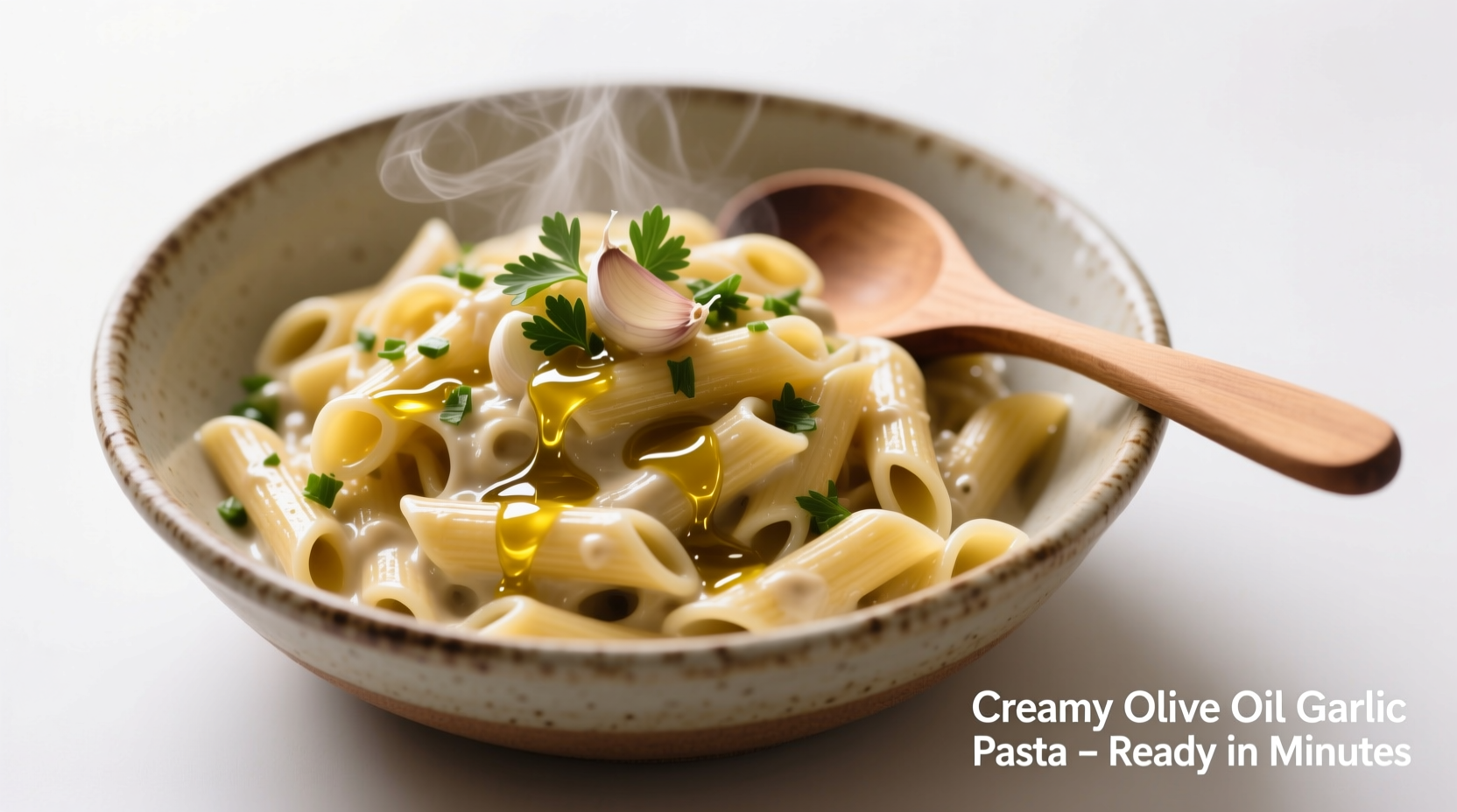 creamy olive oil garlic pasta recipe in minutes