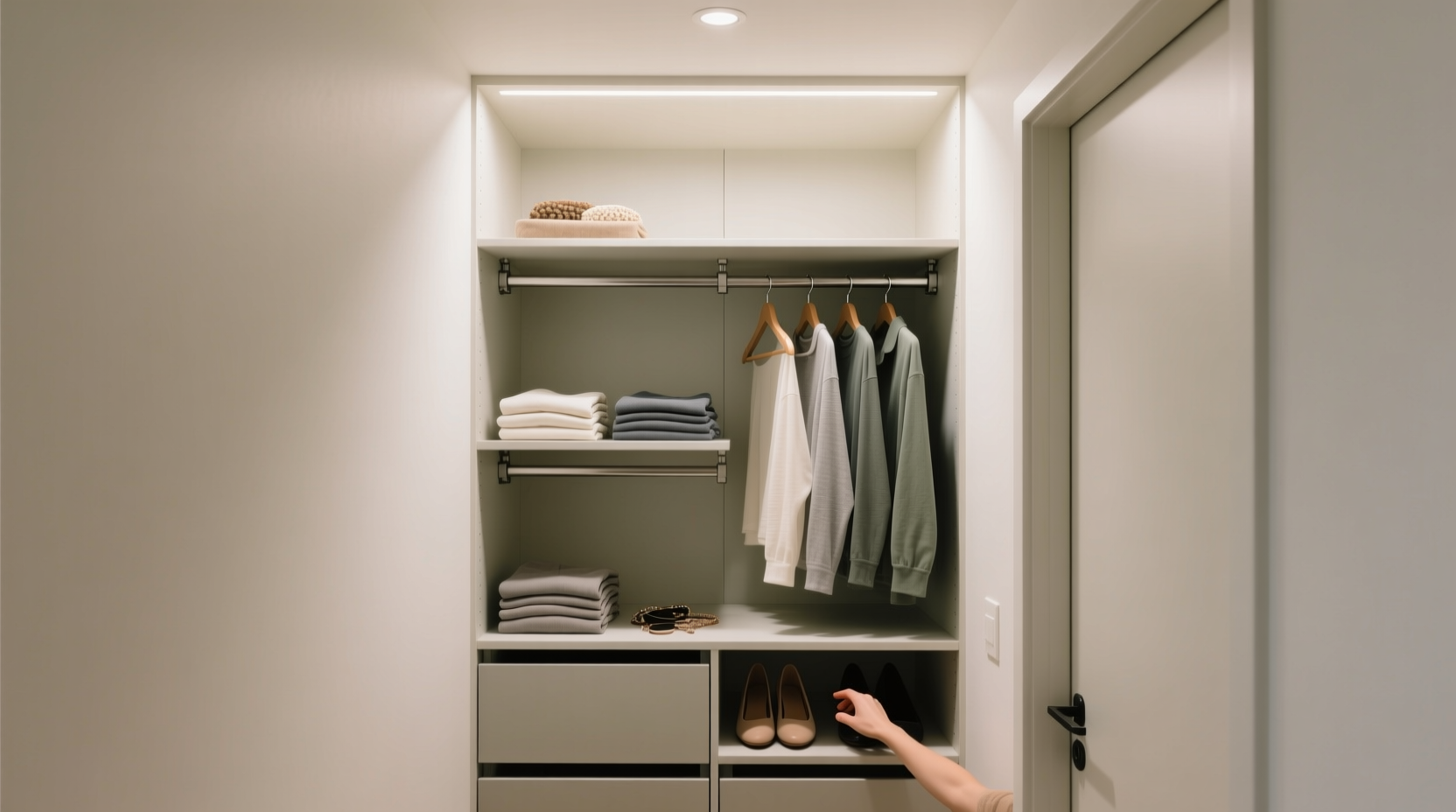 tiny doorless closet organization tips