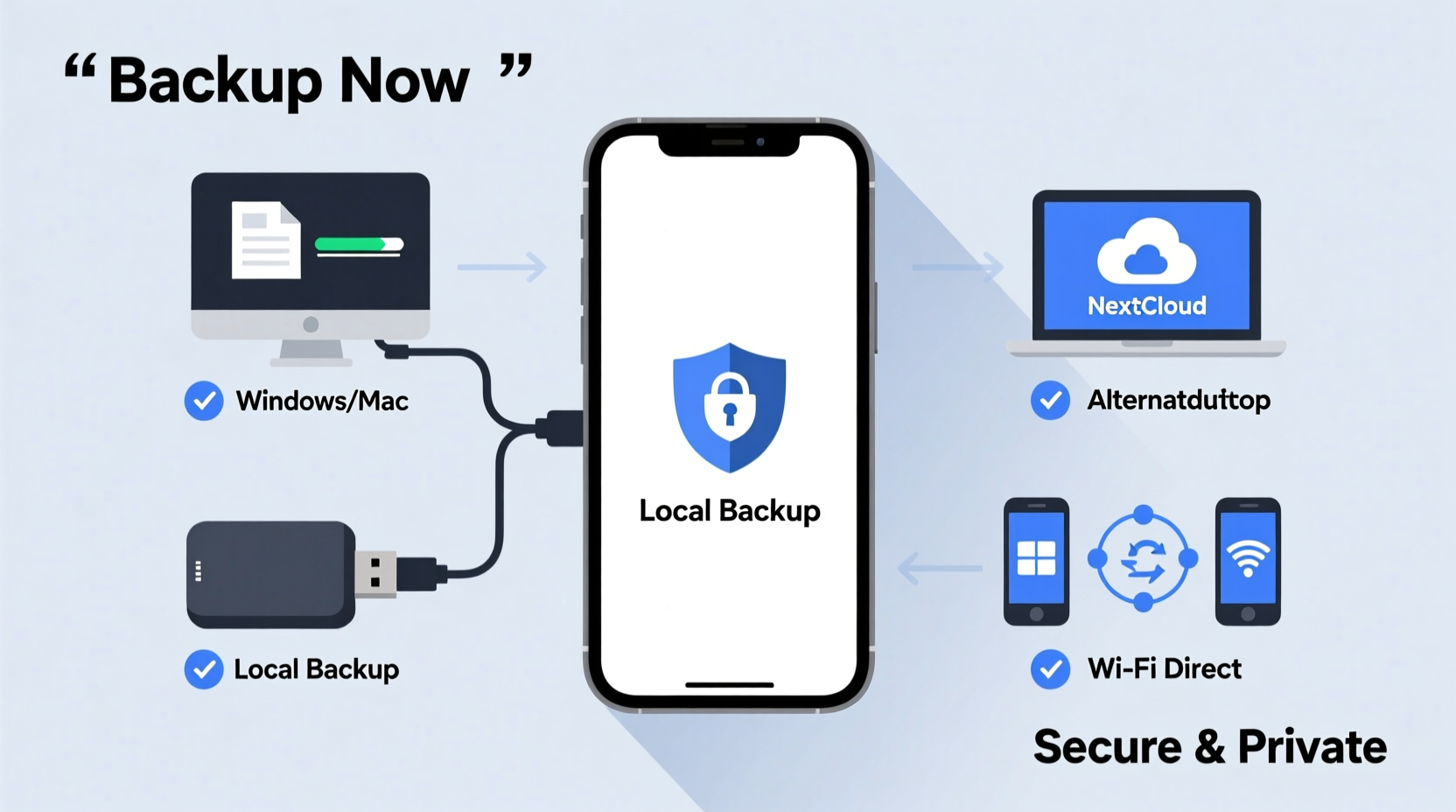 how to back up your phone without using icloud or google drive