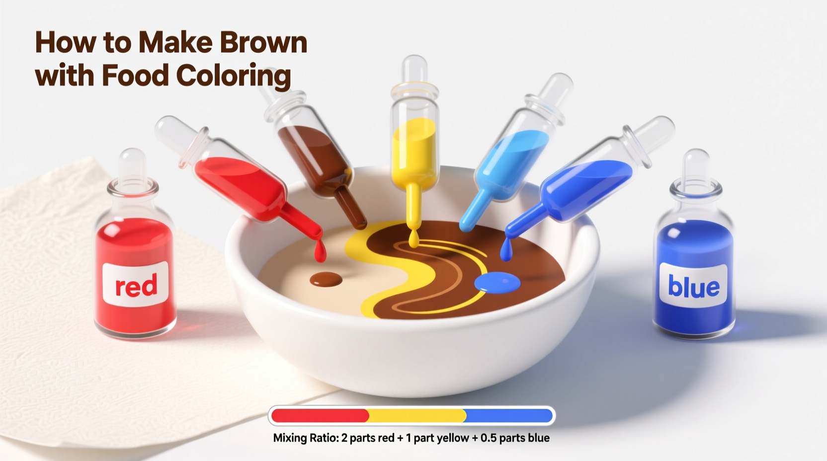 how to make brown with food coloring