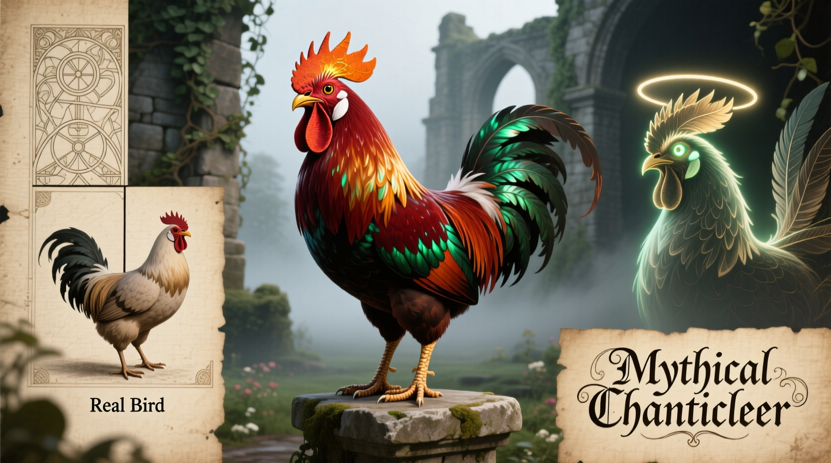 is a chanticleer a real bird