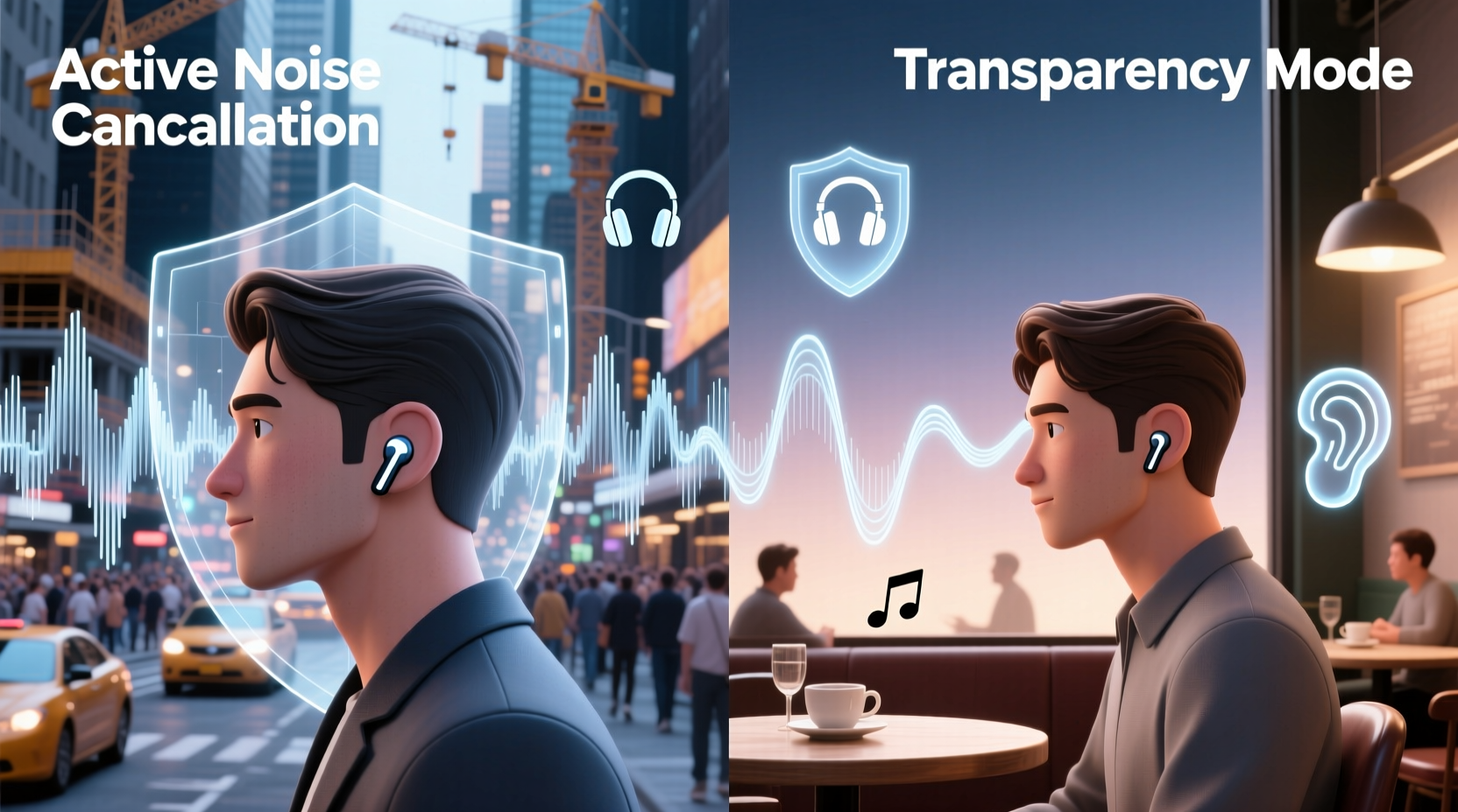 active noise cancellation vs transparency mode when to use which