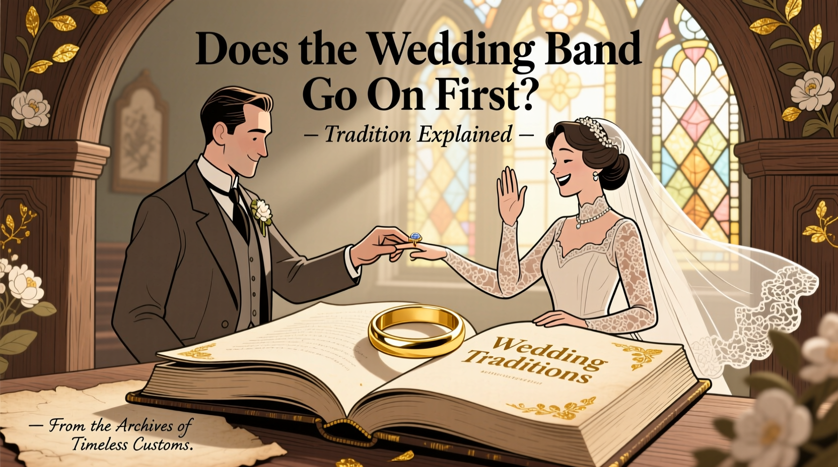 does the wedding band go on first