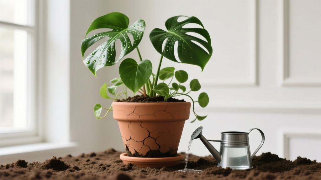 Indoor Plant Soil Dictates Watering Schedule