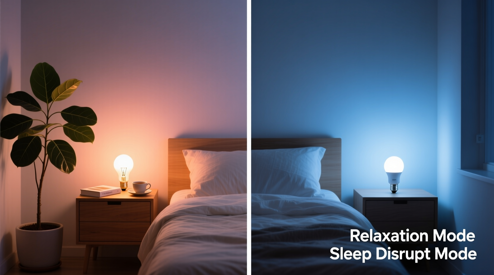 smart bulb colors that promote relaxation versus those that disrupt sleep