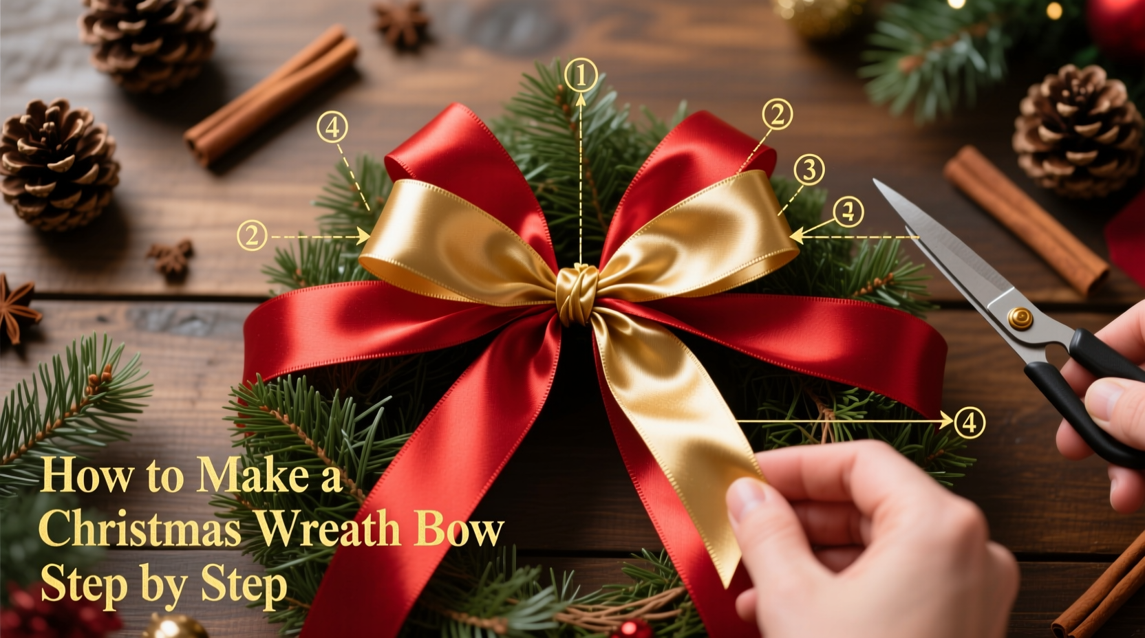 how do i make a christmas wreath bow