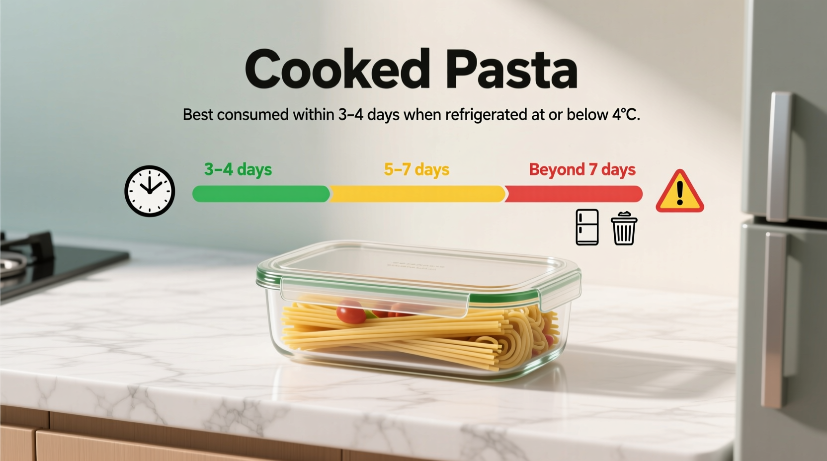 how long is cooked pasta good in the fridge