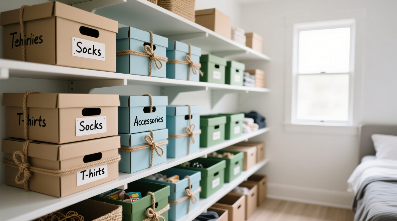 closet organization tips zero budget with cereal boxes