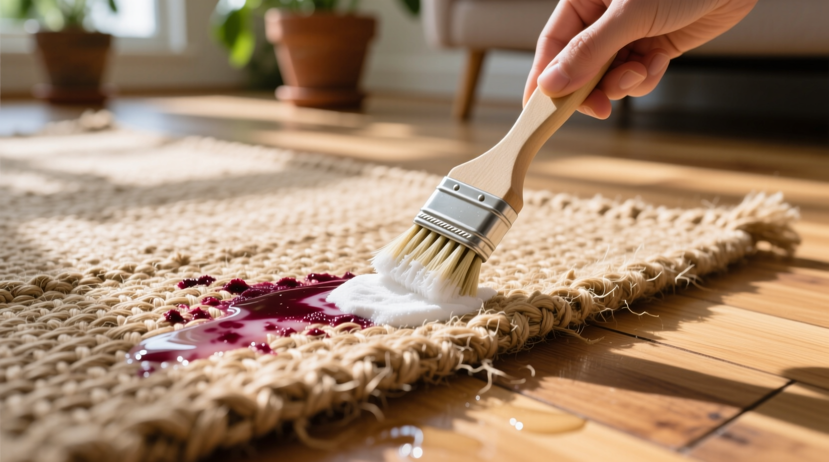 eco friendly beet stain removal for jute rugs