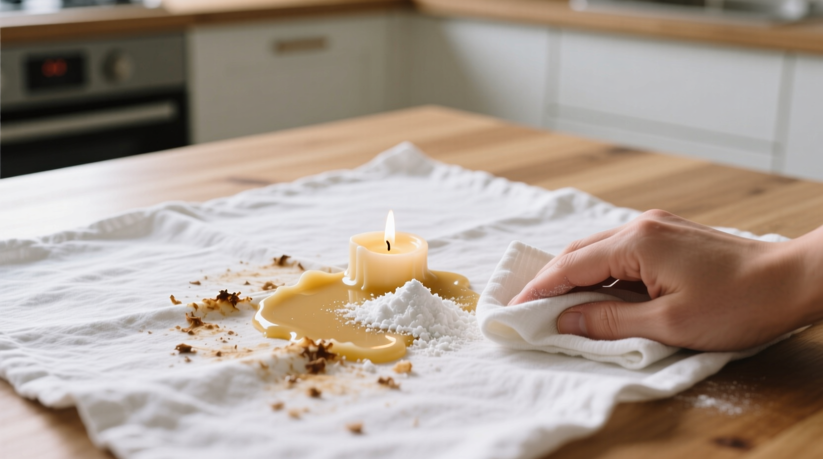 how to remove candle wax from table linens