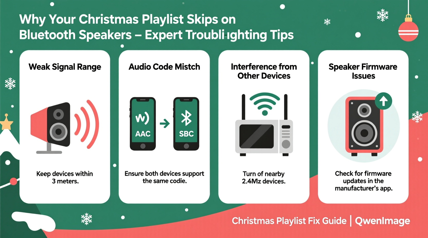why does my christmas playlist skip on bluetooth speakers connection tips