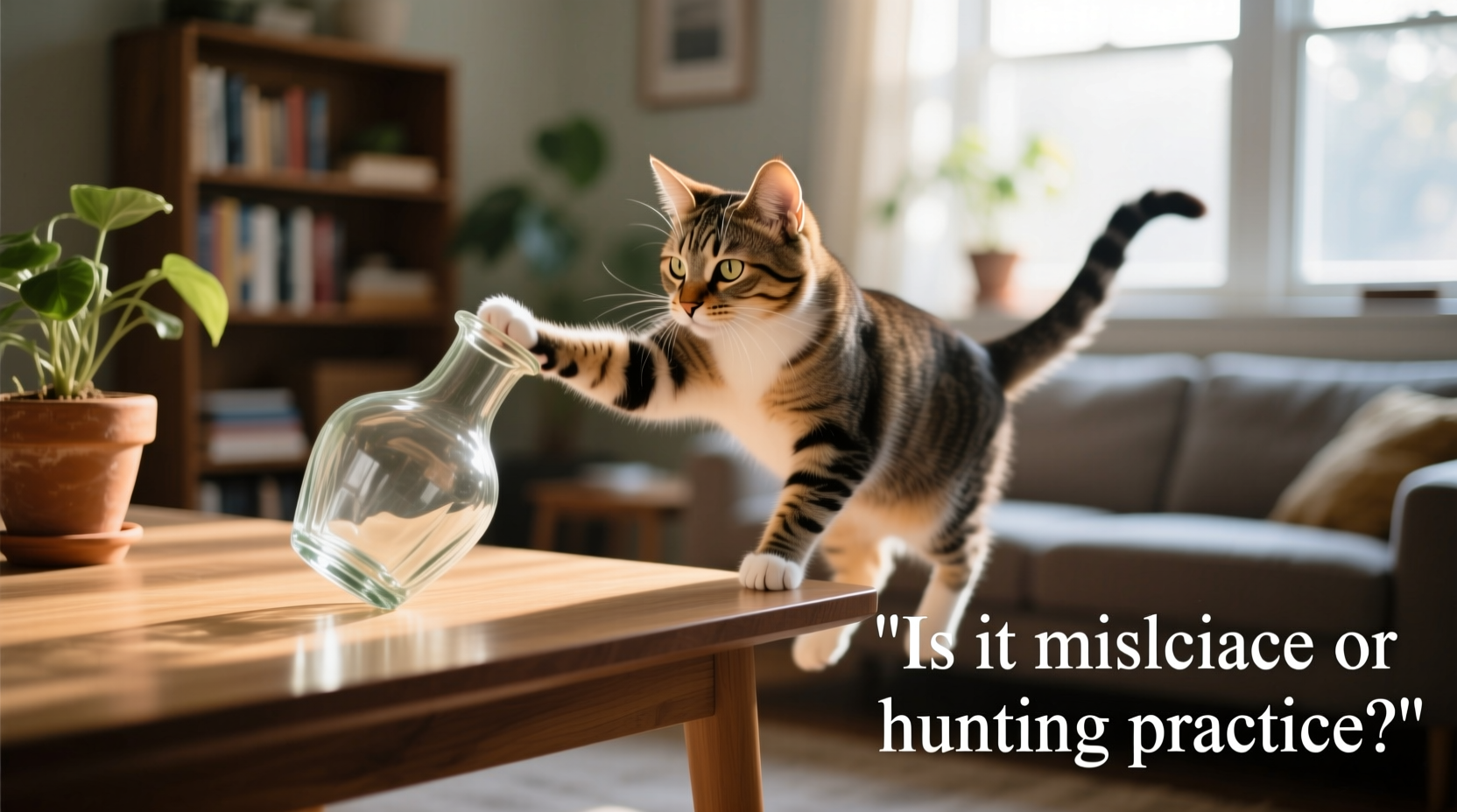 why do cats knock things off tables is it mischief or hunting practice