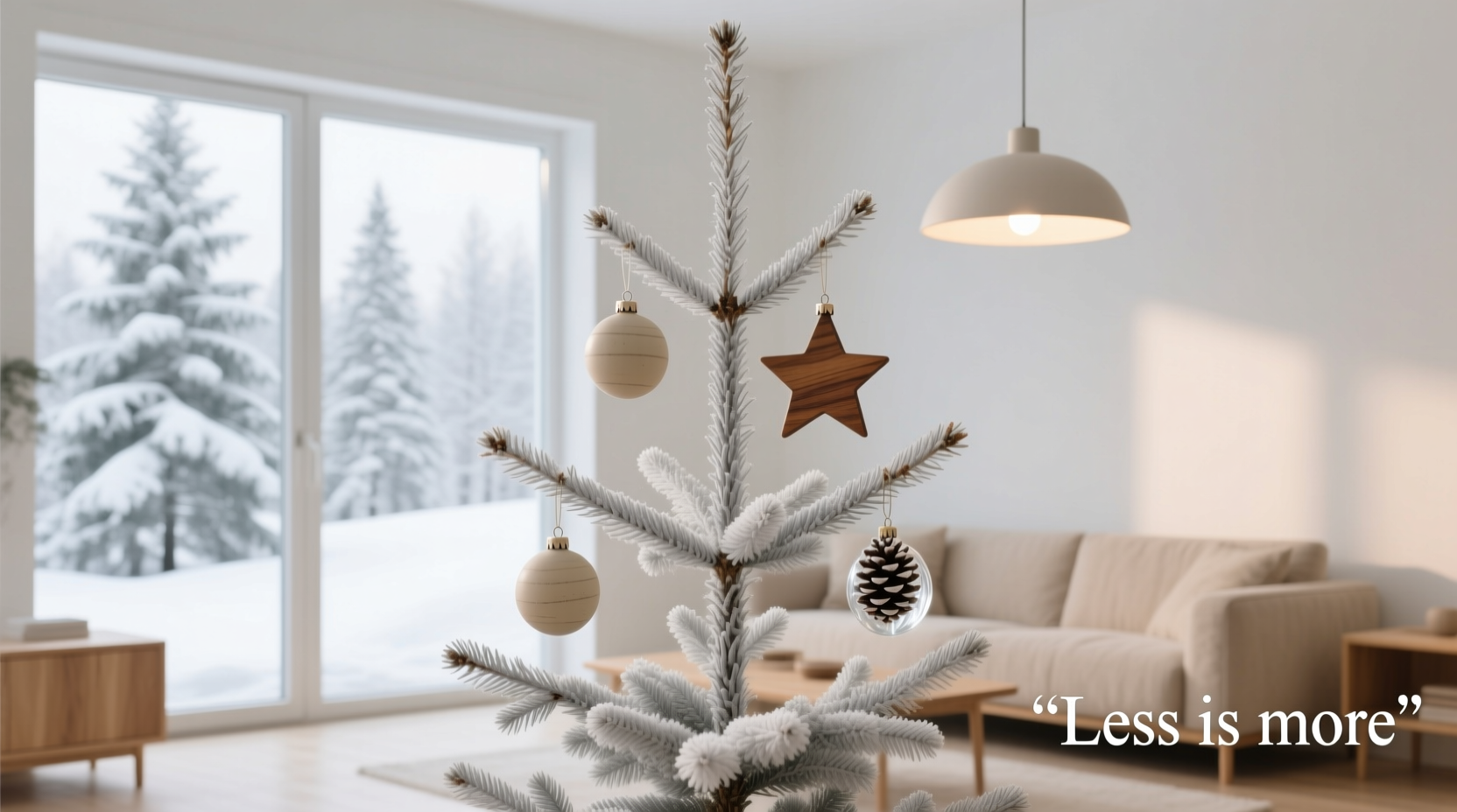 how to style a minimalist scandinavian christmas tree with only 3 ornament types and zero tinsel