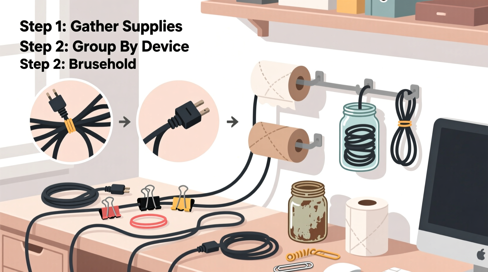how to organize cables neatly using household items no kits required