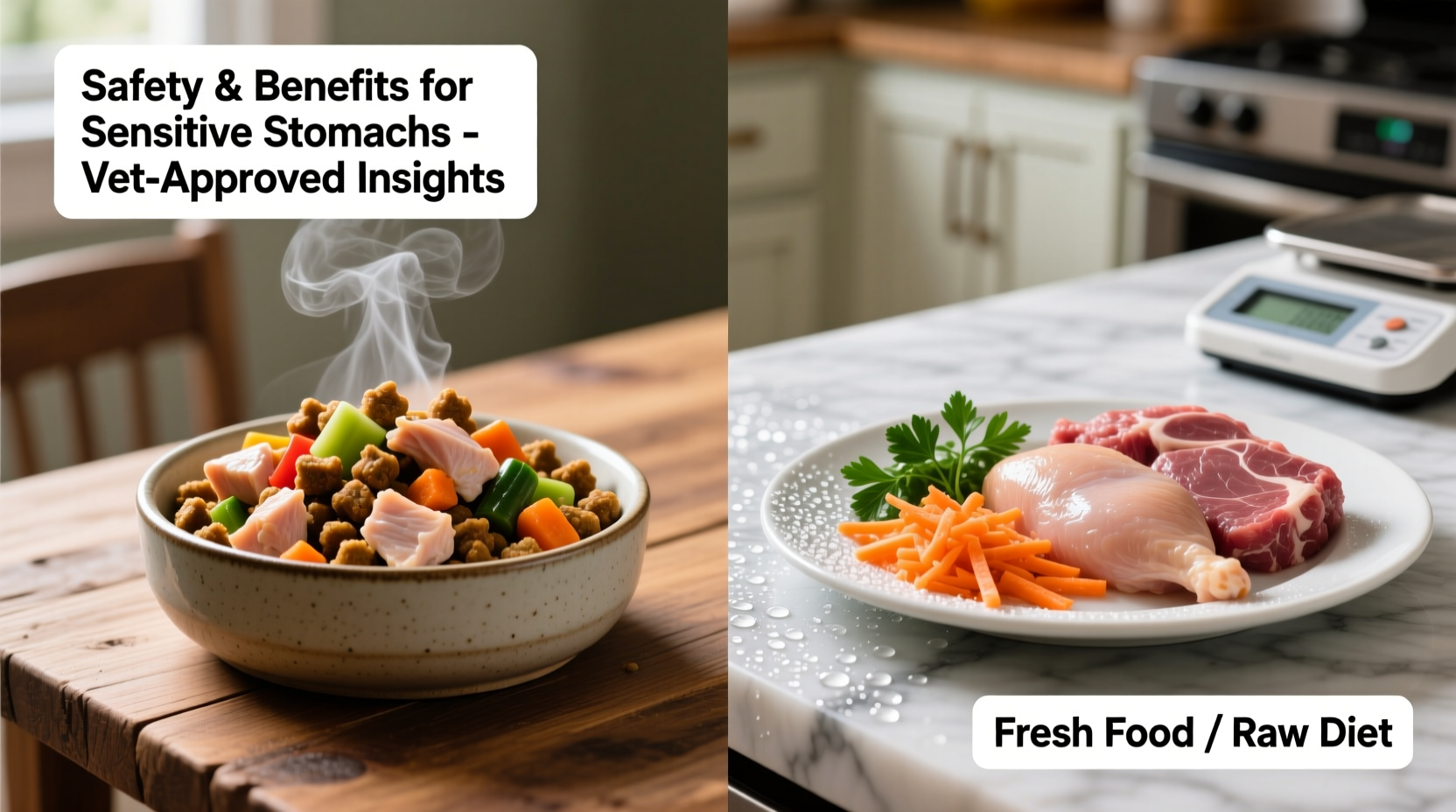 fresh pet food vs raw diet safety risks and benefits for sensitive stomachs