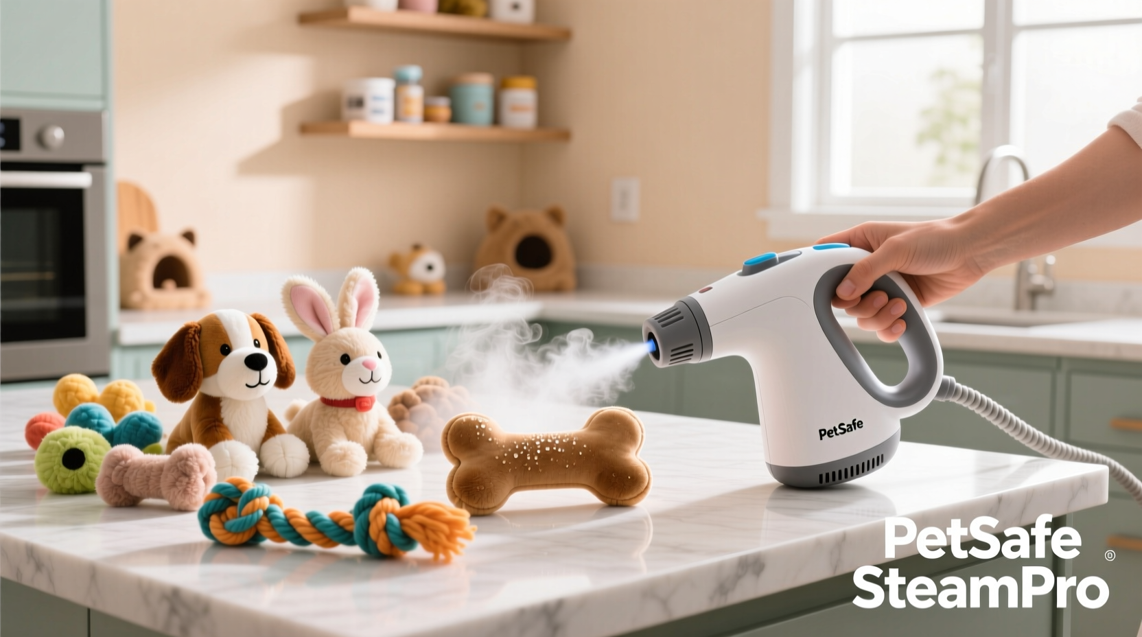 eco friendly cleaning steam sanitize pet toys safely