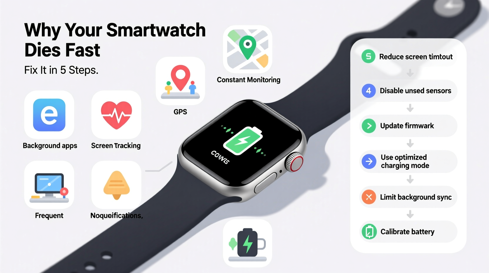 why is my smartwatch battery dying so fast common drains and how to fix them