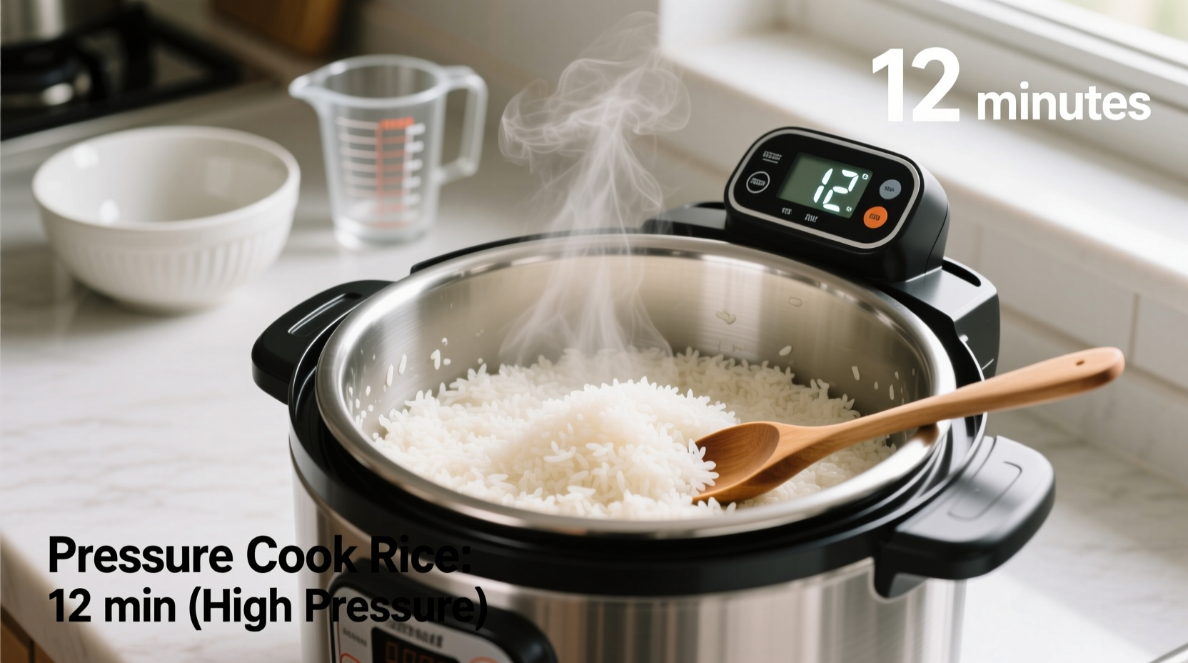 how long to pressure cook rice