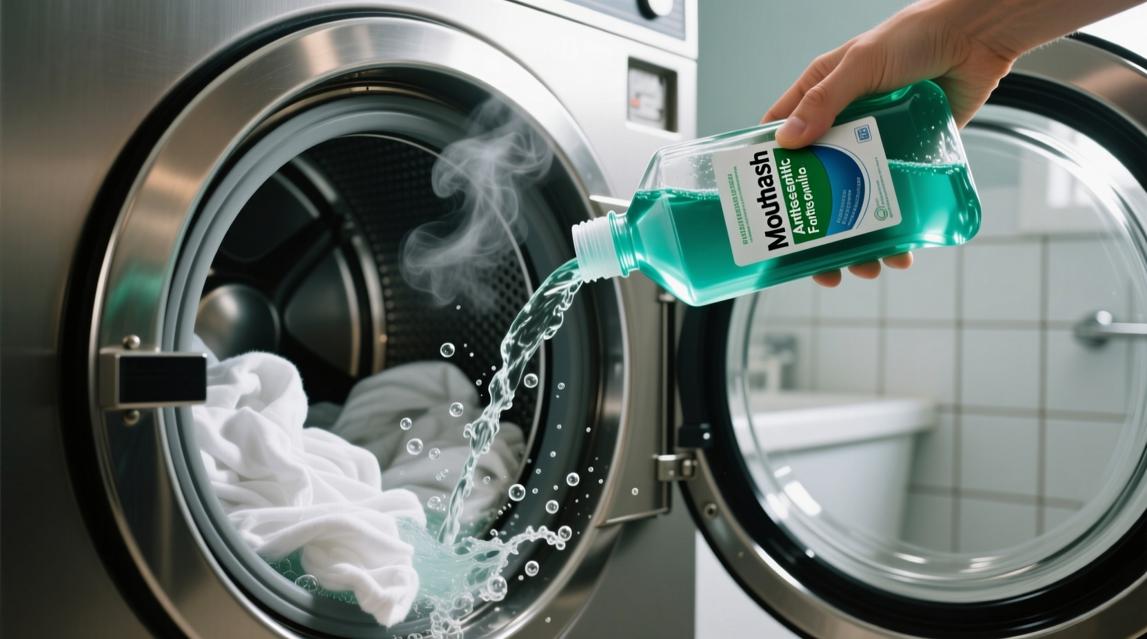 add mouthwash to a load of laundry to help kill germs