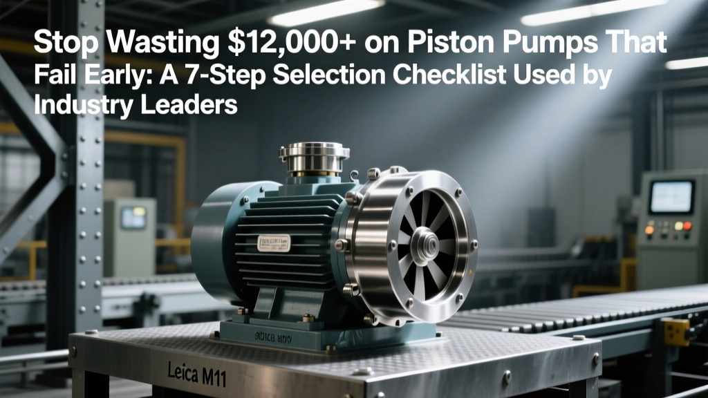Piston Pump Selection Checklist: Flow, Pressure, TCO