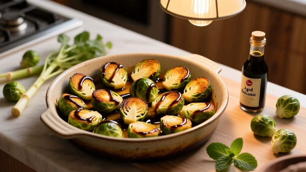 Crispy Air Fryer Brussels Sprouts with Balsamic Glaze