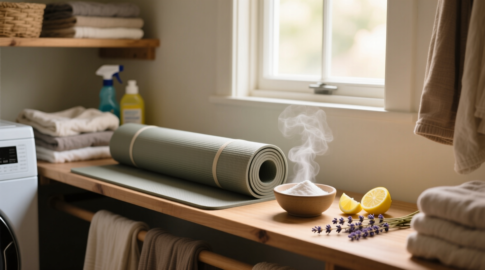 how to deodorize yoga mats in laundry closets