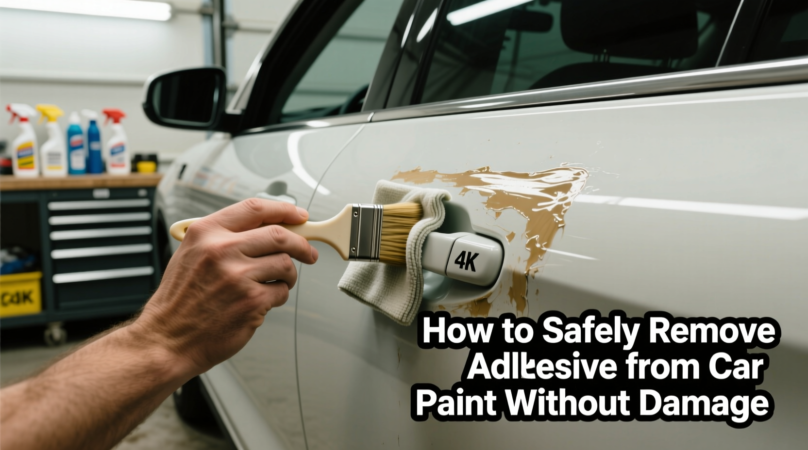 how to remove adhesive from car paint