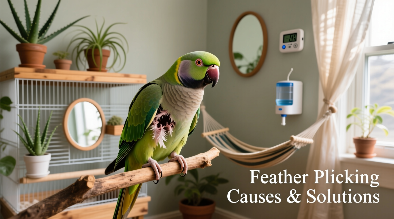 why does my parakeet pluck its feathers and what environmental changes help