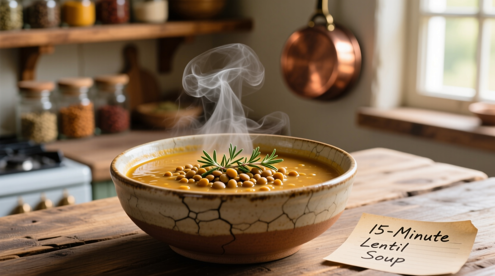 15 minute lentil soup