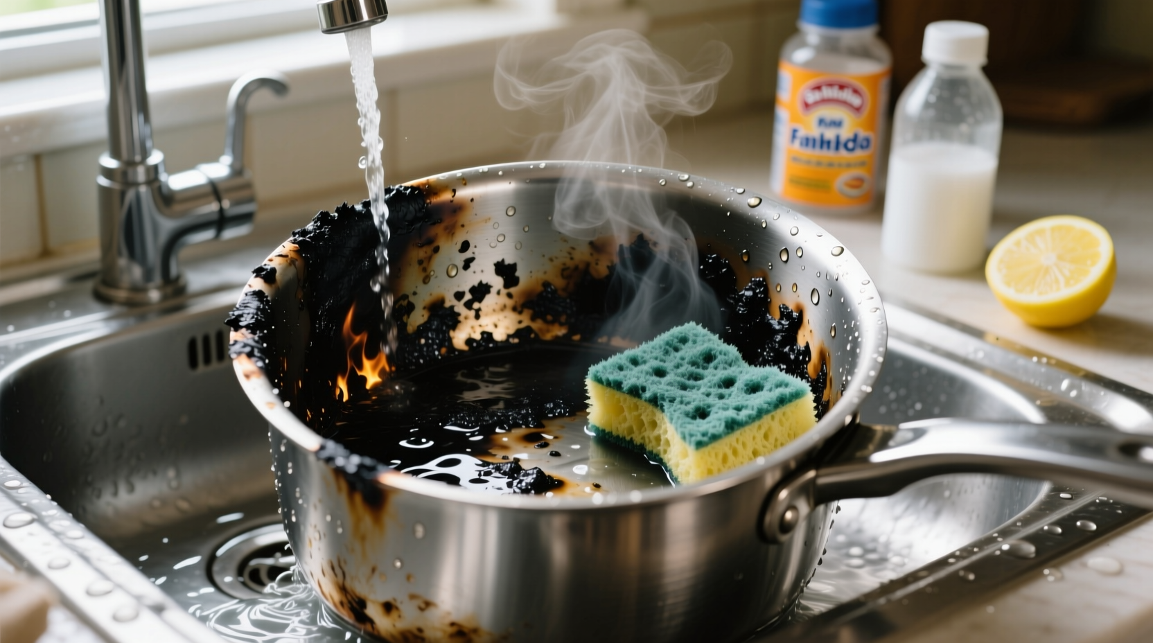 how to clean a burnt pot or pan