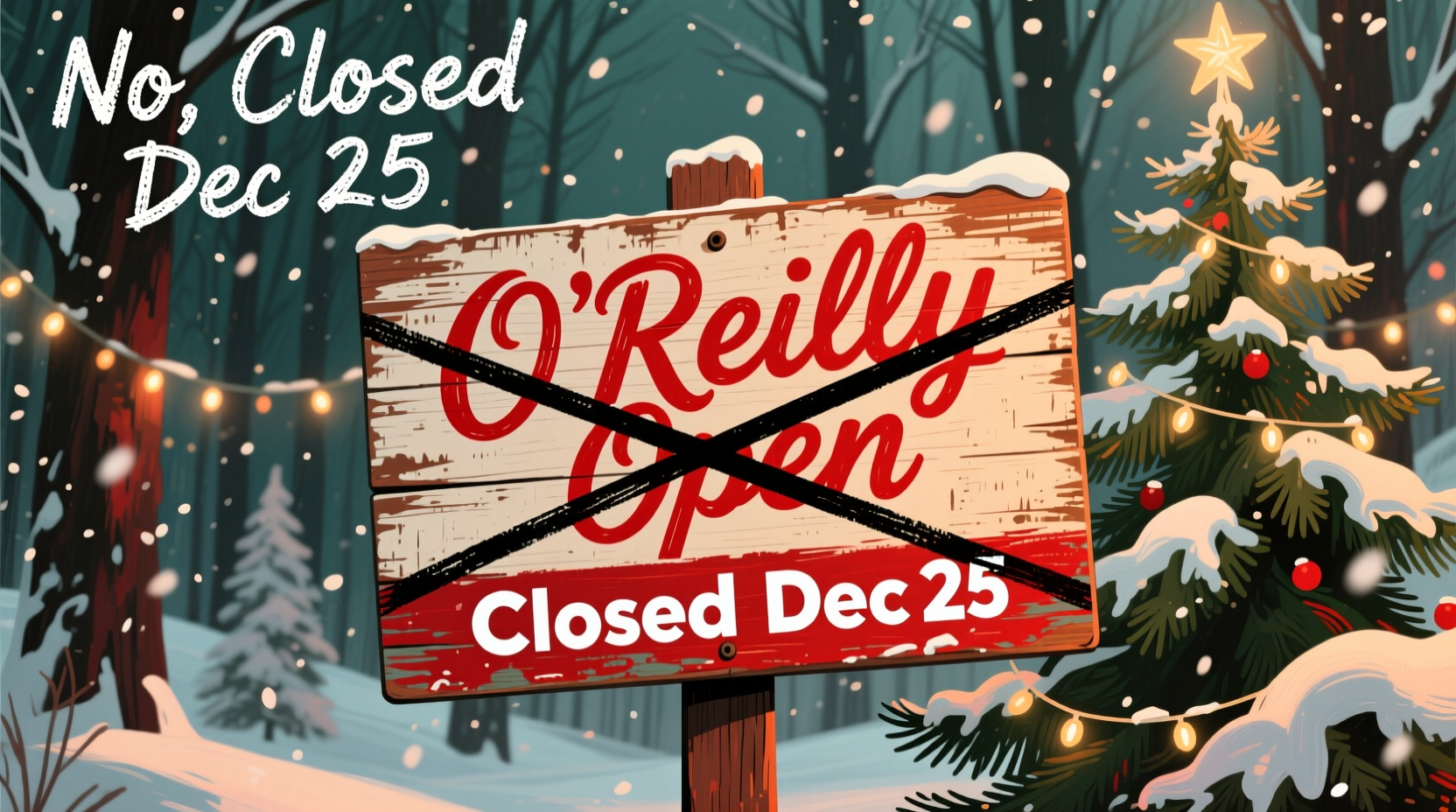is oreilly open christmas day