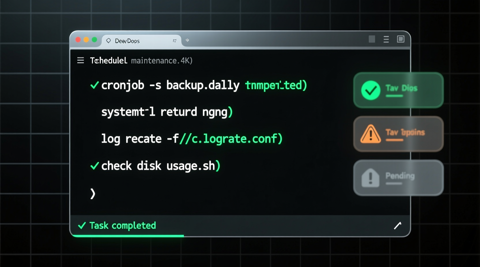 schedule maintenance tasks in the terminal