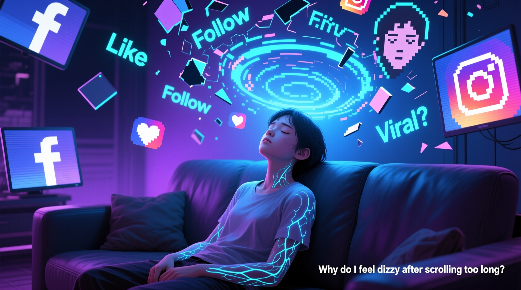 why do i feel dizzy after scrolling through social media too long