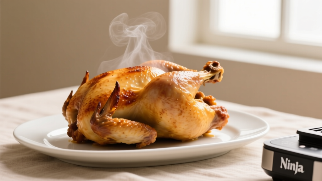 Crispy Juicy Whole Chicken in Ninja Grill