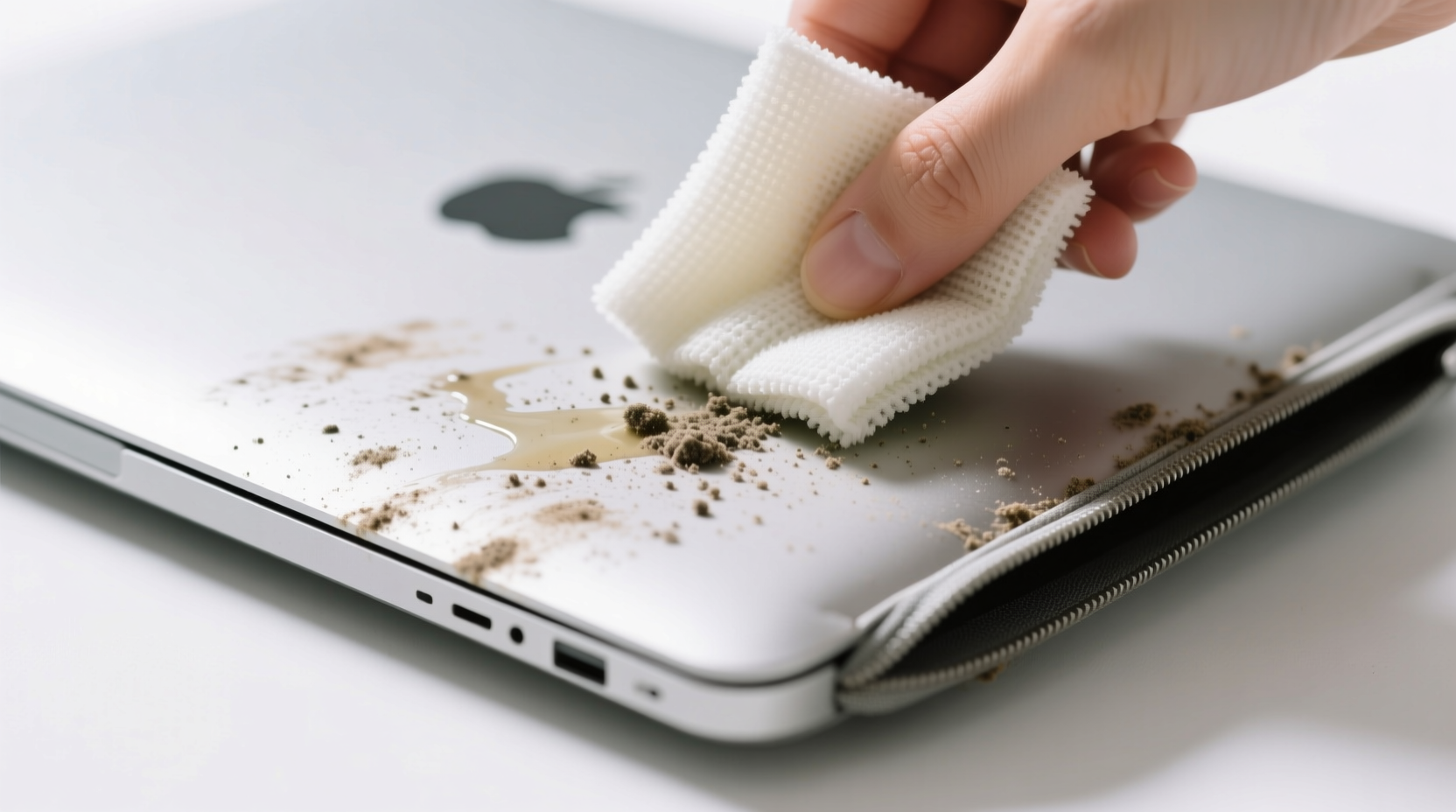 how to clean laptop sleeve padding safely