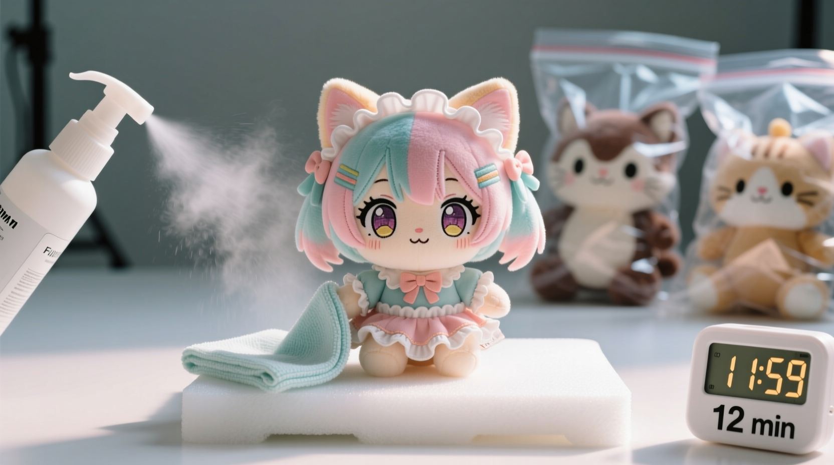 how to sanitize plush anime figures before storage