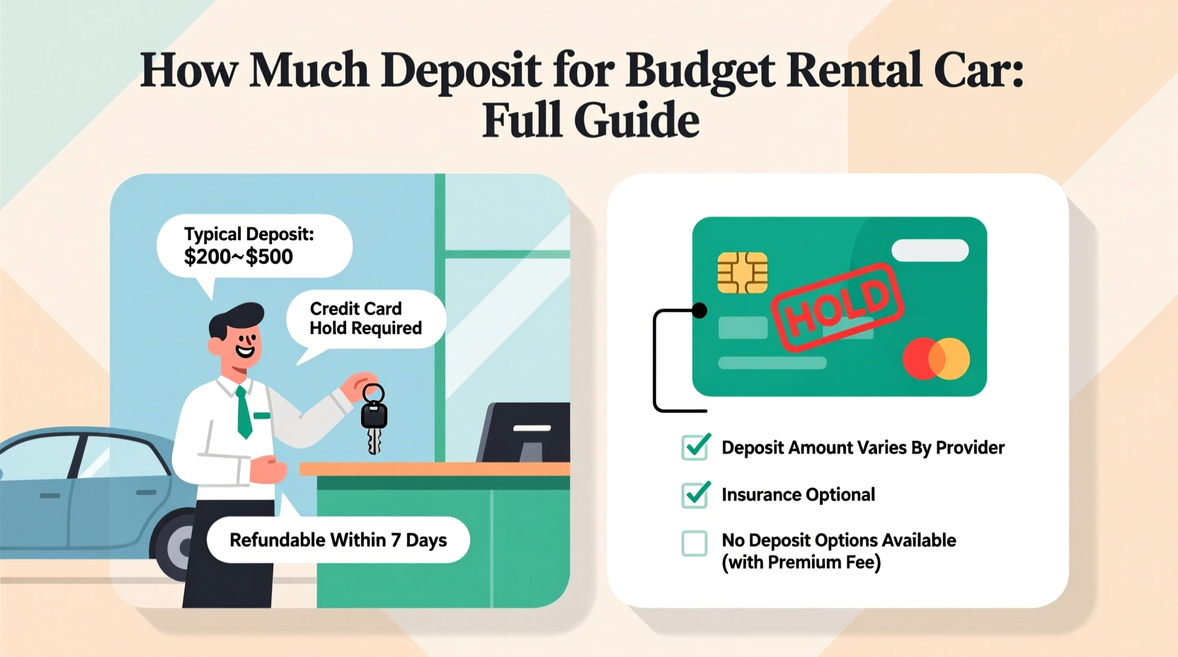 how much deposit for budget rental car