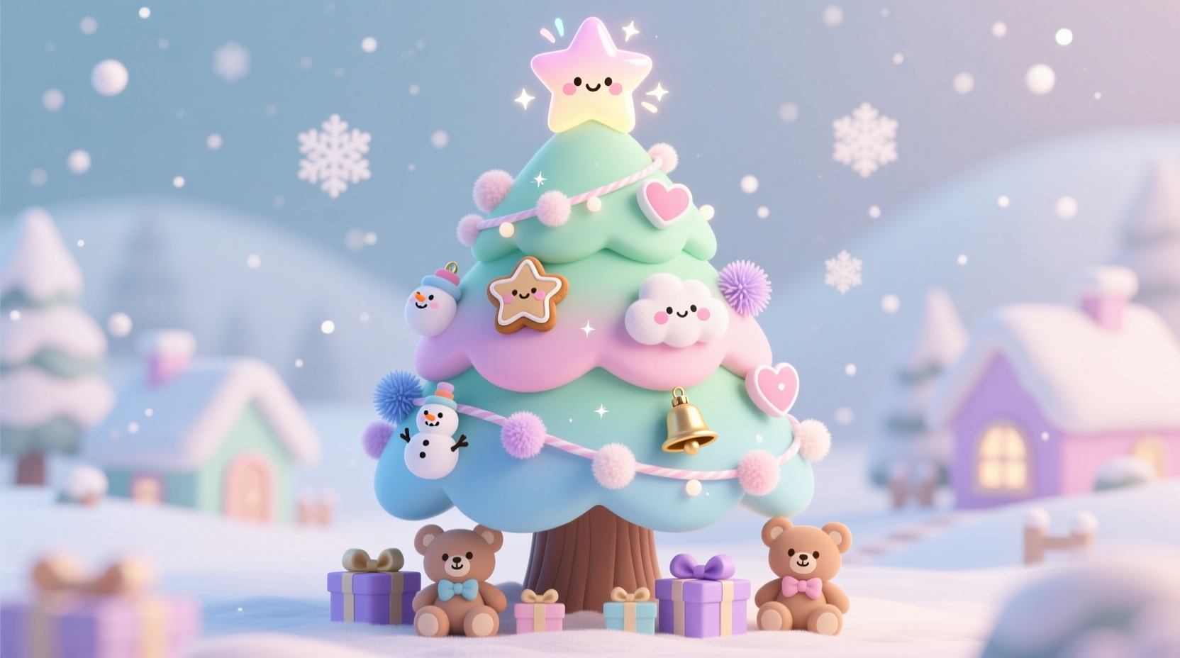 how to make a kawaii style christmas tree with pastel colors and cute decor