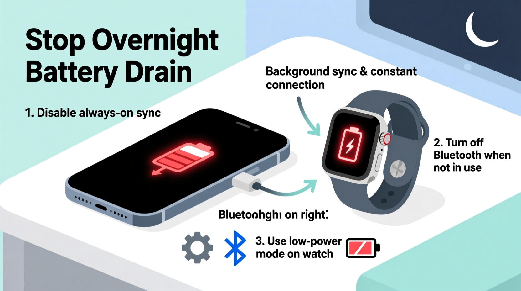 how to stop your smartwatch from draining your phone battery overnight