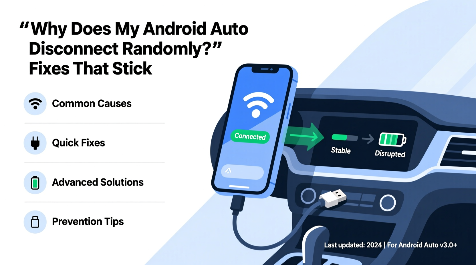 why does my android auto disconnect randomly fixes that stick