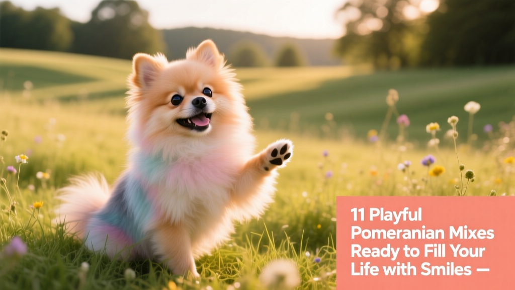 Yorkie-Pom, Pomeranian Yorkie mix, sitting in grass